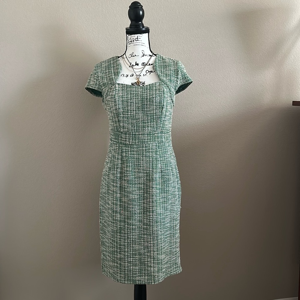 Grace Karin | Vintage Tweed Defined Waist Hips-Wrapped Dress